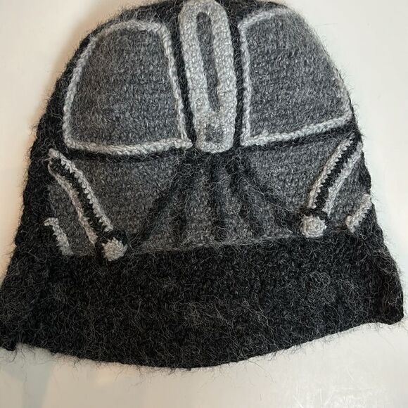 Peruvian Hand-Knit Crochet Earflap Hat - Darth Vader - Picture 2 of 8